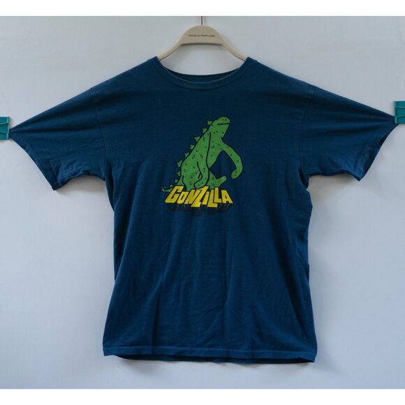 KROOKED GONZ GONZILLA HARBOR T-Shirt Blue Size S - Picture 1 of 5